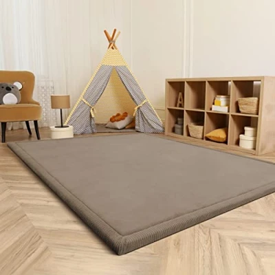 Abbildung von Paco Home Teppich Kinderzimmer Kinderteppich Baby Spielteppich Krabbeldecke Krabbelmatte Weich rutschfest Jungen Mädchen Deko, Grösse:200x280 cm, Farbe:Beige