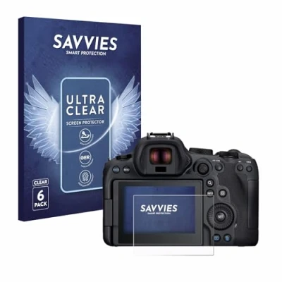 Abbildung von Savvies 6 Stück Schutzfolie für Canon EOS R6 Mark II Displayschutz Folie Ultra Transparent