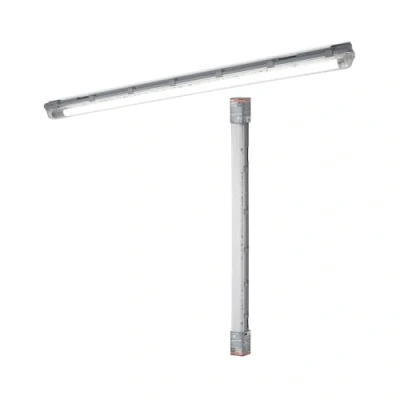 Abbildung von OSRAM Submarine Feuchtraumleuchte mit eingebautem Bewegungsmelder 120cm 16W, LED Leuchte in Grau, IP65 Schutz, für Lagerhallen und Garagen