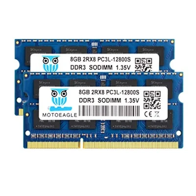 Abbildung von 16GB Kit (2x8GB) DDR3L 1600 MHz SODIMM PC3 PC3L 12800S 8GB 204 Pin 2Rx8 DDR3 1600MHz Unbuffered Non ECC 1.35V CL11 Dual Rank Notizbuch Arbeitsspeicher