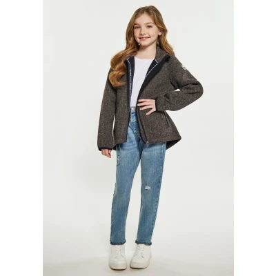Abbildung von SCHMUDDELWEDDA Strickfleecejacke 104 / Grau Melange 100% recyceltes Polyester