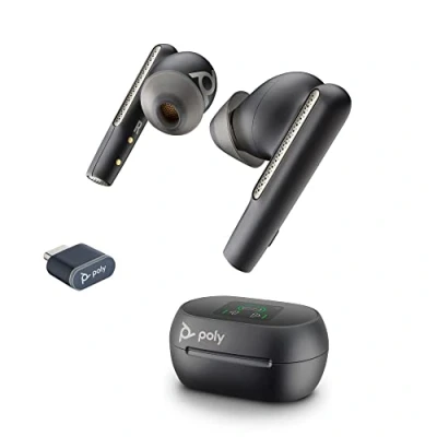 Abbildung von Poly Voyager Free 60+ UC schnurlose Ohrstöpsel (Plantronics) Noise Cancelling Mikrofone ANC Intelligente Ladetasche mit Touch Steuerung Kompatibel iPhone, Android, PC/Mac, Zoom und Teams