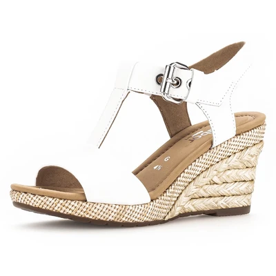 Abbildung von Gabor Keilsandalette &quot;MILANO&quot;, Sommerschuh, Sandale, Keilabsatz, mit Bastbezug, Weite G