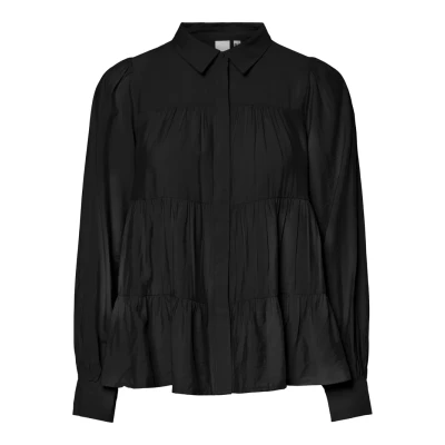Abbildung von YAS PALA LS S. NOOS Hemdbluse, Damen, Größe: Large, Starterbox black