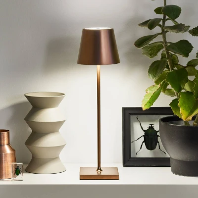 Abbildung von LED Akkutischlampe Nuindie, bronze, Easy Connect, IP54