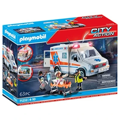 Abbildung von Playmobil® Spielbausteine Playmobil 71232 City Action Rettungswagen mit Licht und Sound, (71232)
