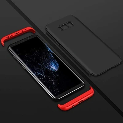 Abbildung von cofi1453 360 Full Cover 3in1 Slim Case Schutz Tasche Handyhülle Handyschale kompatibel mit Huawei Mate 10 PRO in Schwarz Rot