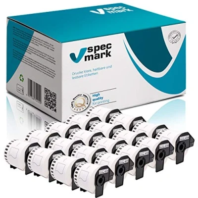 Abbildung von specmark 20 Rollen Endlosetiketten kompatibel mit Brother DK 22205 62mm x 30,48m Etiketten für allen QL Etikettendruckern 570 700 800