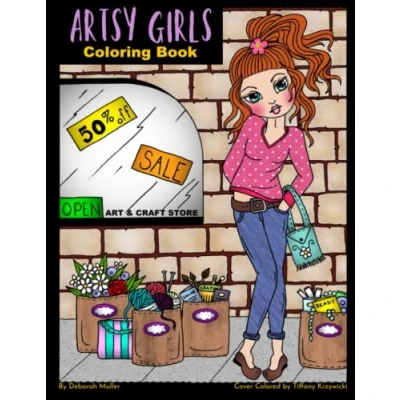 Abbildung von Artsy Girls: An adult coloring book by artist Deborah Muller. Unlock your creativity and relax with over 30 pages of fun.