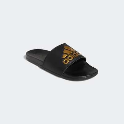 Abbildung von adidas Performance Adilette Comfort Badesandale core black gold metallic black, Größe: 39, Schuhe