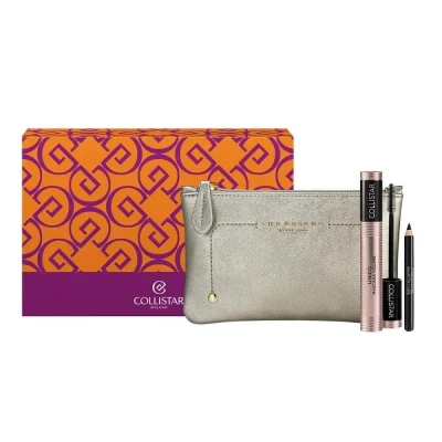 Abbildung von Collistar XMAS SET 2024 Makeup Unico Mascara Volume + MINI Professionale EYE Pencil Black Metallic Beauty BAG Gesichtspflegeset, Damen,