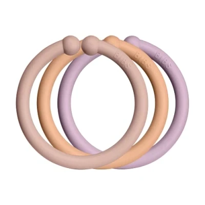 Abbildung von BIBS LOOPS 12er Pack. BPA frei. Lebensmittelecht. 100% frei von BPA, PVC und Phthalaten, Blush/Peach/Dusky Lilac