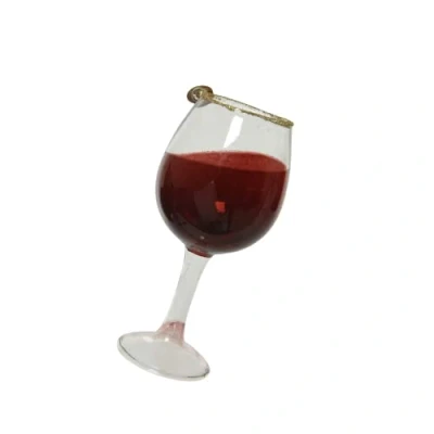 Abbildung von Decoris season decorations Christbaumschmuck, Christbaumschmuck Glas Weinglas 12,5cm bordeaux
