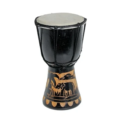 Abbildung von 20cm Djembe Trommel Bongo Elefant Schwarz A1