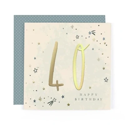Abbildung von Hotchpotch Luxuriöse, folierte Geburtstagskarte zum 40. Geburtstag, moderne London Grußkarte, 15,2 x cm
