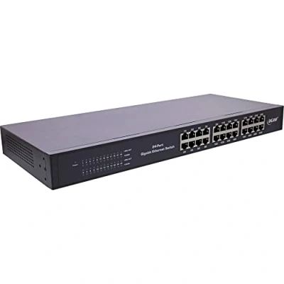 Abbildung von InLine® Gigabit Netzwerk Switch 24 Port, 1GBit/s, 48,26cm (19&quot;), Metall, lüfterlos.