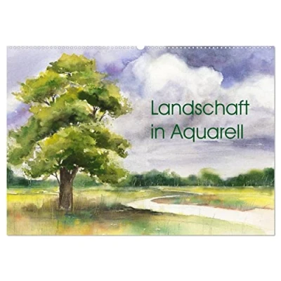 Abbildung von Landschaft in Aquarell (Wandkalender 2025 DIN A2 quer), CALVENDO Monatskalender