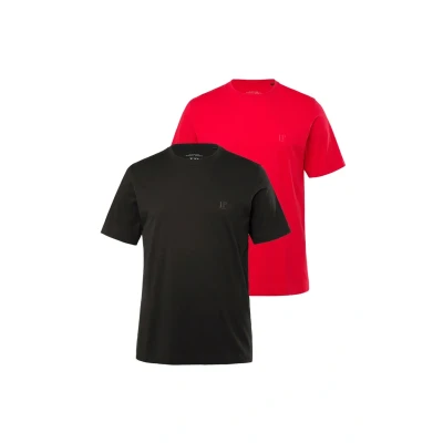 Abbildung von JP1880 Grosse GRÖSSEN BIS IM Doppelpack AUS Reiner QUALITÄT Rundhals Bequeme Passform Tshirt basic, Herren, Größe: XL, Chili red