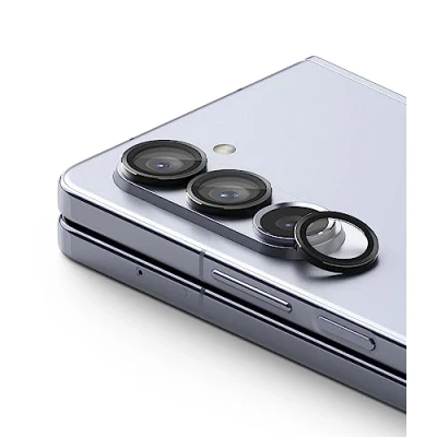 Abbildung von Ringke Camera Lens Frame Glass Kompatibel mit Samsung Galaxy Z Fold 5 (2023), Leichtgewicht Kameraobjektivschutz Gehärtetes Glas Aluminiumrahmen Black