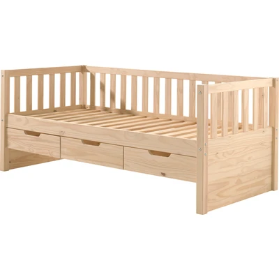 Abbildung von Vipack Einzelbett, (Made in Europe), Sprossenumrandung, Liegefläche 90x200 cm, Milky Pine oder Weiß