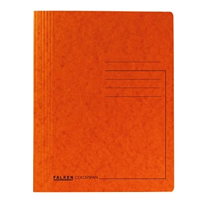 Abbildung von Original Falken 25er Pack Premium Schnellhefter. Made in Germany. Aus extra starkem Colorspan Karton für DIN A4 kaufmännische Heftung orange Hefter ideal Büro und Schule