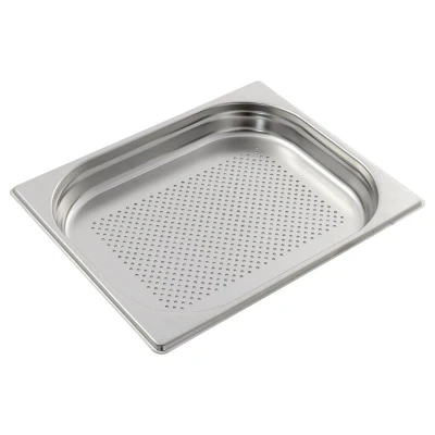 Abbildung von GN Behälter 1/2 mit Lochung 40 mm Höhe Edelstahl, Gastronormbehälter