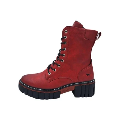 Abbildung von Mustang Plateaustiefelette, Damen, Größe: 40, Rot Schuhe