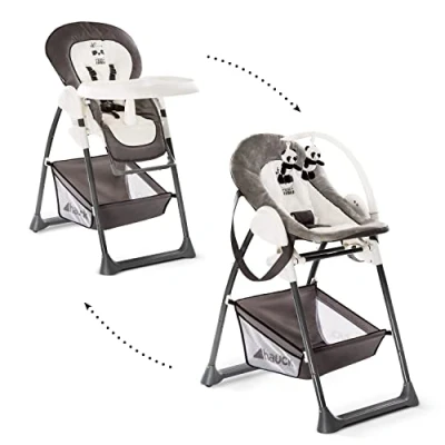 Abbildung von Hauck Hochstuhl Sit&#039;n Relax Wild Panda, &amp; Babyliege ab Geburt bis 15 kg verstellbar klappbar