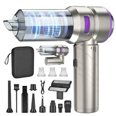 Abbildung von Fwiull Handstaubsauger, 4 in 1 Handstaubsauger Akku Kabellos,18000Pa Auto Staubsauger Stark mit Bürstenloser Motor,3 Gang Mini für Büro Genutzt, Haus, Küche, Tierhaare,PC Reinigungsset