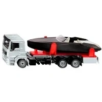 Abbildung von SUPER MAN LKW mit Motorboot, Modellfahrzeug