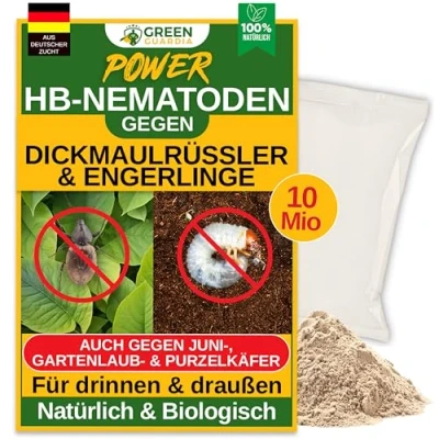 Abbildung von GREEN GUARDIA Insektenvernichter HB Nematoden gegen Dickmaulrüssler &amp; Engerlinge biologisch, Umweltfreundliche Effektive Schädlingsbekämpfung ohne Chemie