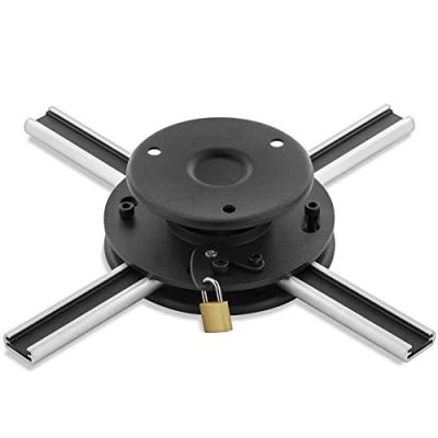 Abbildung von deleyCON Universal Beamer Projektor Deckenhalterung + 15 Neigbar 360 Schwenkbar bis 20Kg Deckenabstand nur 62mm Variabel Schwarz
