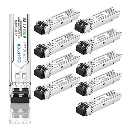 Abbildung von 1000Base SX Transceiver Gigabit Multimode SFP auf LC Modul, MMF 850nm, 550m, DOM, Mini GBIC für Cisco GLC MMD, Meraki MA 1GB SX, Mikrotik, Supermicro, Ubiquiti, Netgear
