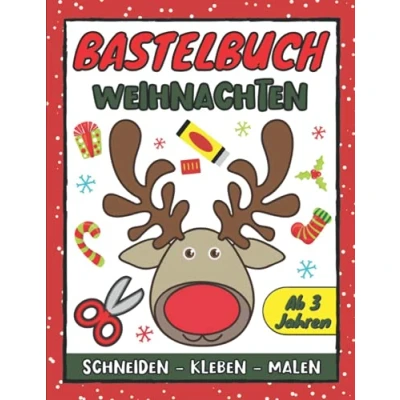 Abbildung von Bastelbuch Weihnachten: Malen, Schneiden, Kleben ab 3 Jahren: Weihnachtsmotiven Ausschneidebuch für Kinder (Weihnachten Schneiden und Malbuch)