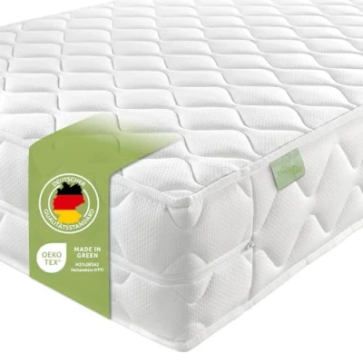 Abbildung von DREAMSTAR Ergo Flex XXL Duo I ergonomische 7 Zonen Kaltschaummatratze 22 cm hoch Öko Tex Zertifiziert Härtegrad 3 und 4 160 x 200