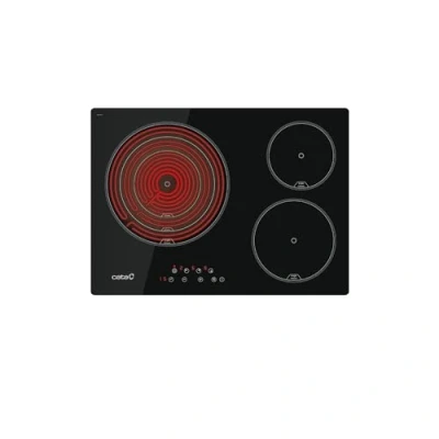 Abbildung von CATA TT 5003 Glaskeramik Kochfeld Farbe Schwarz 3 Kochzonen High Light 9 Leistungsstufen einstellbar Touch Control mit Akustiksignal Leistung 5,7kW Breite 60 cm