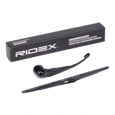 Abbildung von Wischarm, Scheibenreinigung Ridex 301W0121 hinten mit Kappe, integriertem Wischblatt VOLKSWAGEN: Polo IV Schrägheck