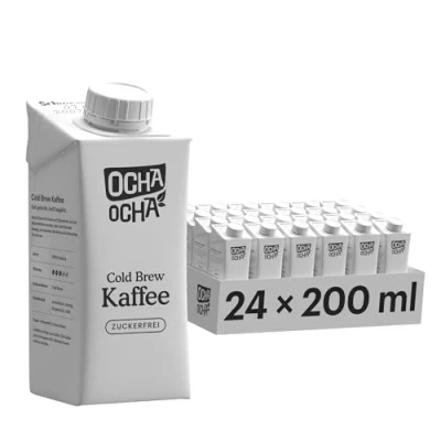 Abbildung von Ocha Ocha® Kaffee 24x200ml Cold Brew Coffee kalorienfrei aus 100% Arabicabohnen Eiskaffee ohne Zucker Süßstoffe Milch vegan