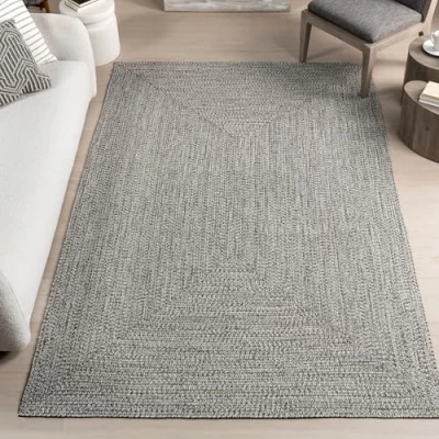 Abbildung von nuLOOM Teppich für drinnen und draußen, geflochten 3&#039; x 5&#039; hellblau