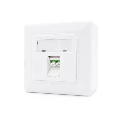 Abbildung von maintec Glasfaser Anschlussdose 1x Duplex LC APC/LC APC Aufputz LWL Keystone, geeignet für FTTH, weiß