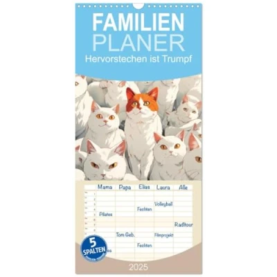 Abbildung von Familienplaner 2025 Hervorstechen ist Trumpf mit 5 Spalten (Wandkalender, 21 cm x 45 cm), CALVENDO