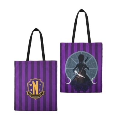 Abbildung von Cinereplicas Mercredi Wednesday Nevermore Academy Tragetasche 42 * 38cm Offizielle Lizenz