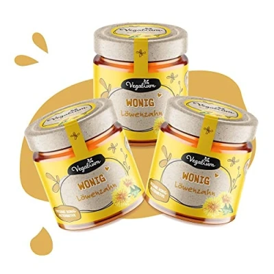 Abbildung von Vegablum Wonig Löwenzahn, Vegane Honig Alternative, Bio &amp; Vegan, Honigersatz (3x225g)