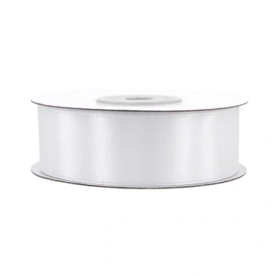 Abbildung von Creativery Satinband, Satinband 25mm x 25m Rolle Weiß