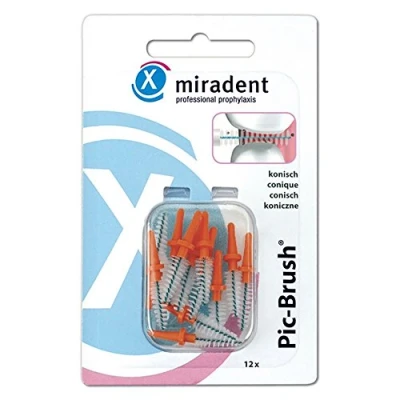 Abbildung von Pic Brush Ersatzbürsten 12er orange conical 12 Bürsten