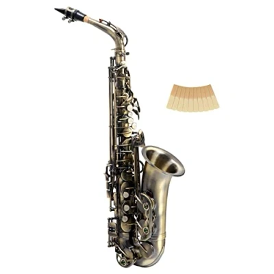 Abbildung von Classic Cantabile Winds AS 450 Antique Yellow Eb Altsaxophon Es Stimmung Hoch Fis Klappe Spar Set inkl. 10 Stück Saxophon Blätter