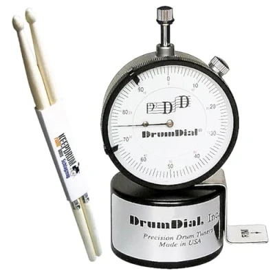 Abbildung von Drumdial Drum Dial Tuner/Stimmgerät + keepdrum 5A Hickory Drumsticks 1 Paar
