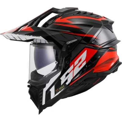 Abbildung von LS2 Helm MX701 Explorer Spire Black Titanium Red Dual Sport Adventure Motorradhelm, M