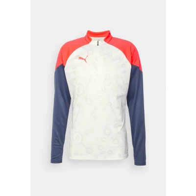 Abbildung von Puma Individualcup 1/4 ZIP Langarmshirt, Herren, Größe: XL, White/fire orchid