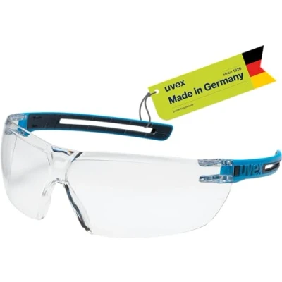 Abbildung von Uvex tune up Schutzbrille Sicherheitsbrille mit 100% UV Schutz metallfrei, Anti Beschlag &amp; kratzfest superleicht (23g) blau/anthrazit, transparent